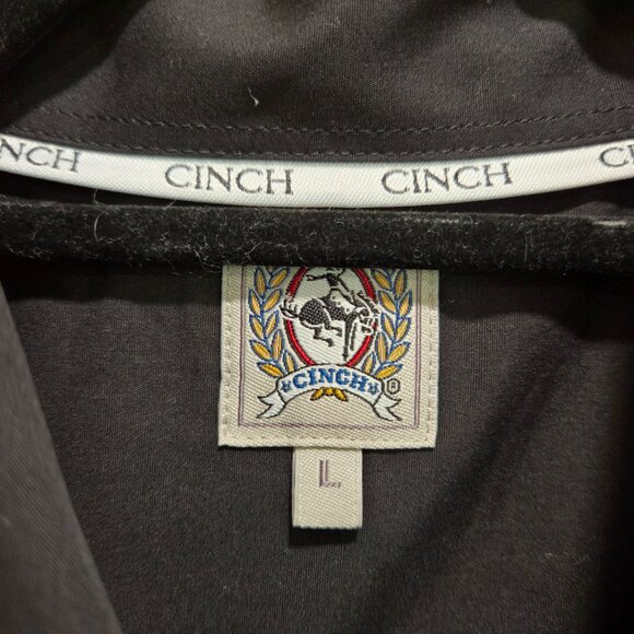 Cinch Western Shirt Men's Large Black Long Sleeve Button Up - Picture 6 of 8